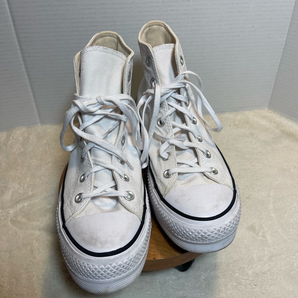 Converse White Canvas High-Top Sneakers - Picture 4 of 11
